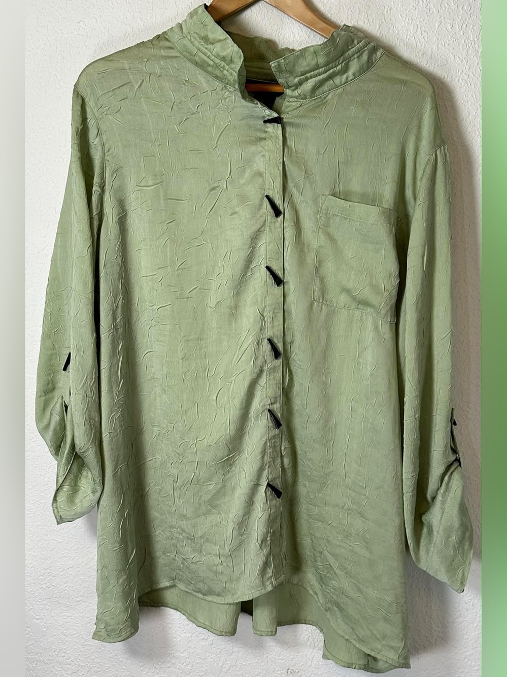 Ali Miles Sage Green Relaxed Tunic Top